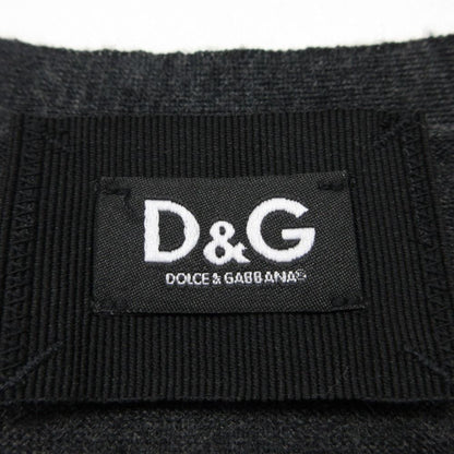 Dolce & Gabbana Cardigan D&G Wool Knit Top Long Sleeve Long Rib Gray XS