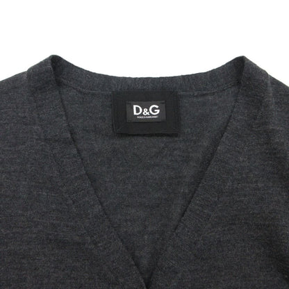 Dolce & Gabbana Cardigan D&G Wool Knit Top Long Sleeve Long Rib Gray XS