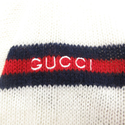 Gucci Vintage Knit Sherry Line Logo Sweater Pullover Top Long Sleeve White