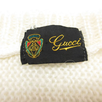 Gucci Vintage Knit Sherry Line Logo Sweater Pullover Top Long Sleeve White