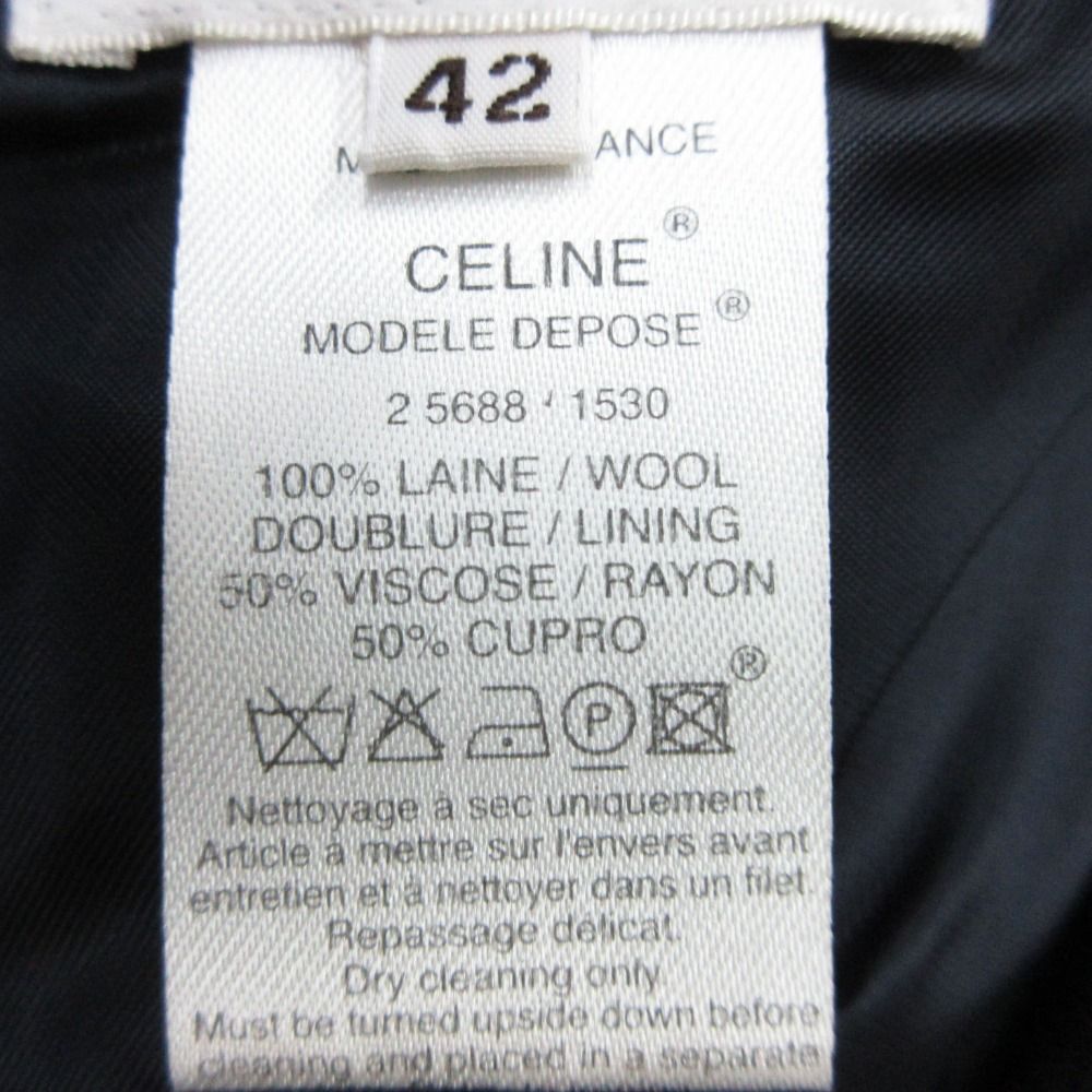 Celine Coat Wool 3 Button Short Length Black