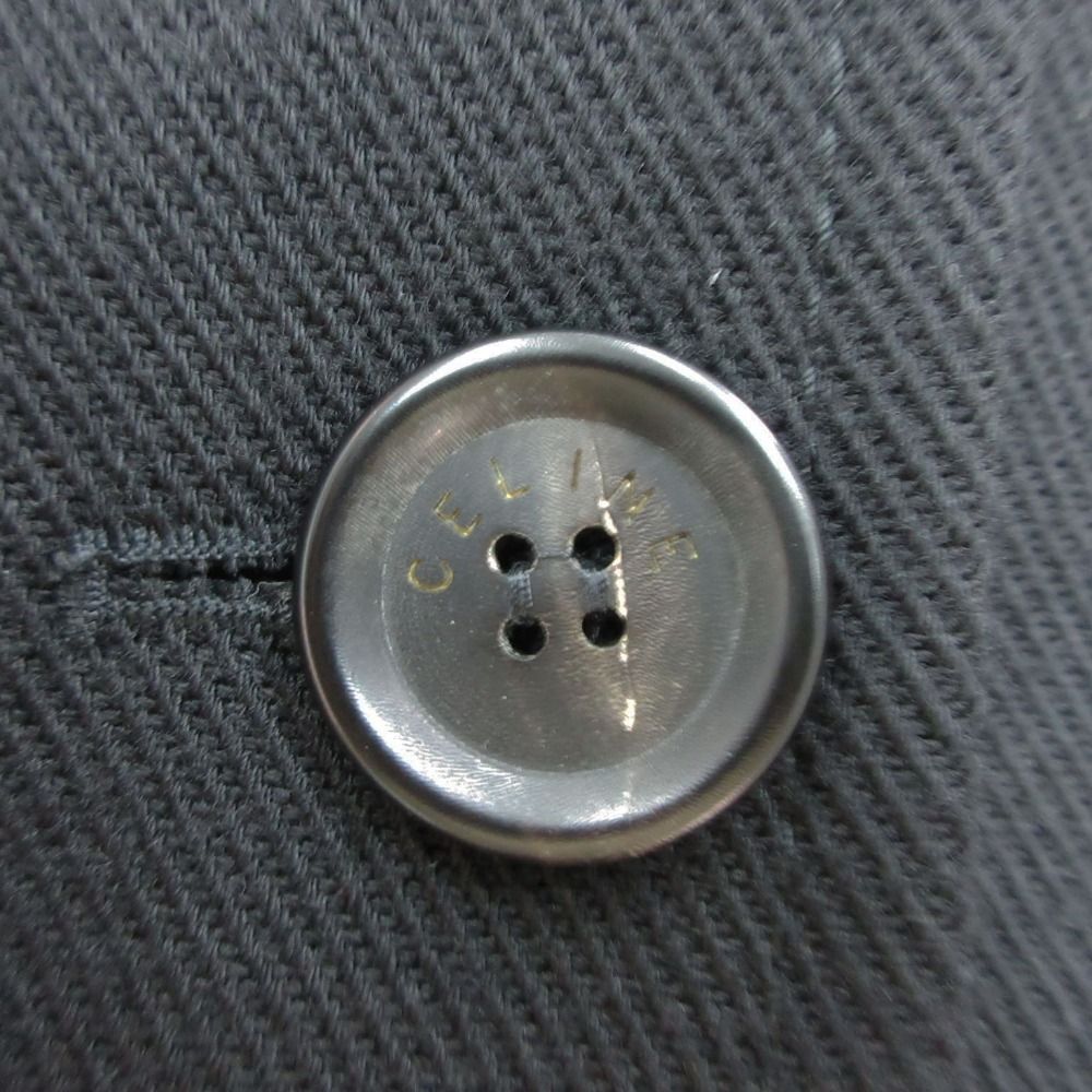 Celine Coat Wool 3 Button Short Length Black