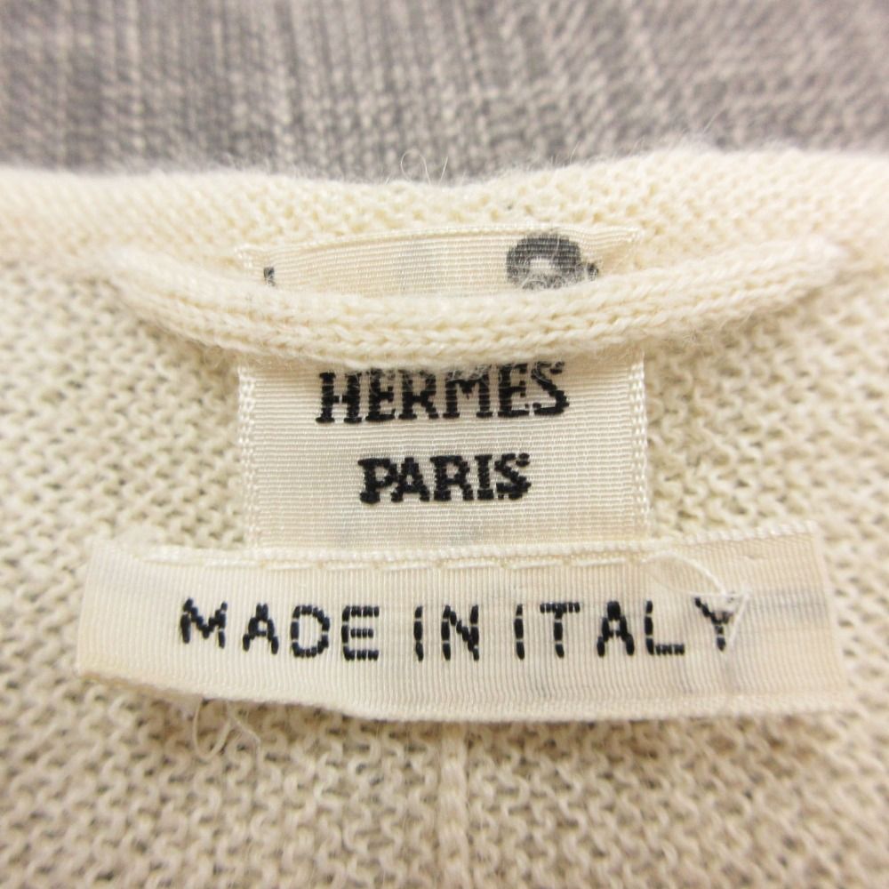Hermes Dress 100% Alpaca Sleeveless Knit Knee Length Light Beige