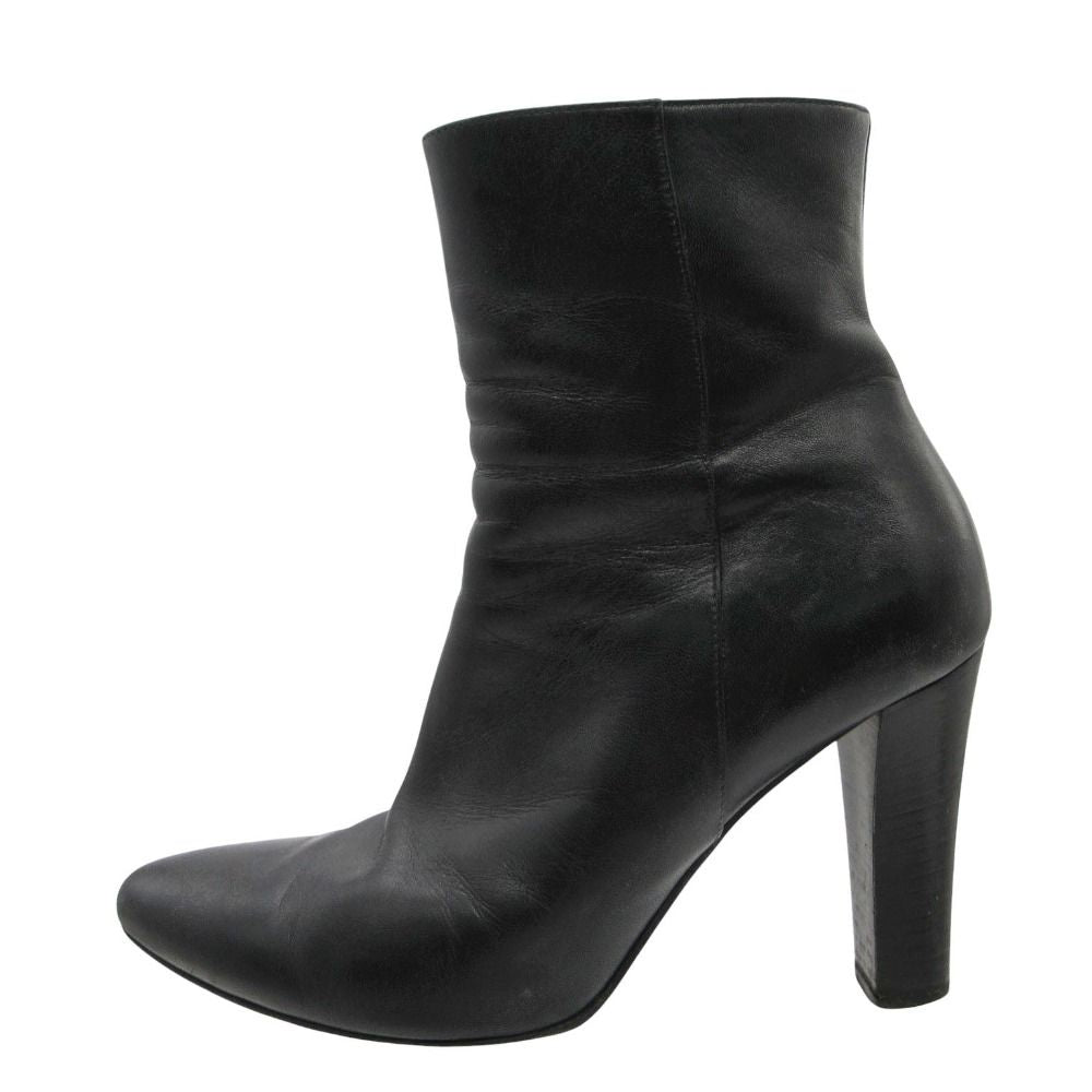 Saint Laurent Paris Boots Leather Side Zip Short Shoes Black