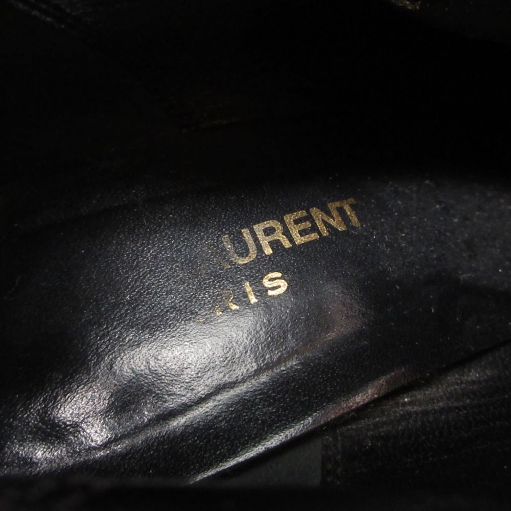 Saint Laurent Paris Boots Leather Side Zip Short Shoes Black