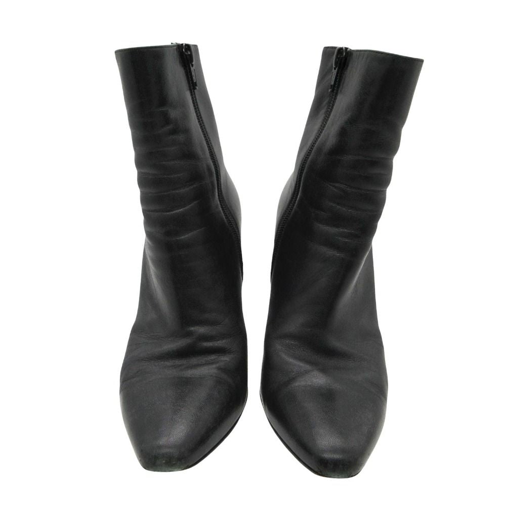 Saint Laurent Paris Boots Leather Side Zip Short Shoes Black