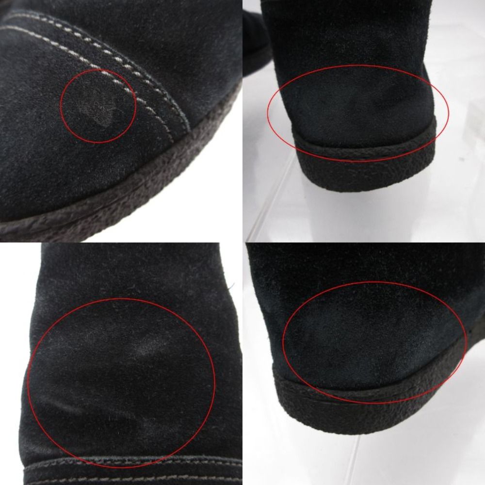Chanel Boots CC Logo Quilted Shearling Boa Black