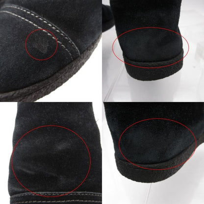 Chanel Boots CC Logo Quilted Shearling Boa Black