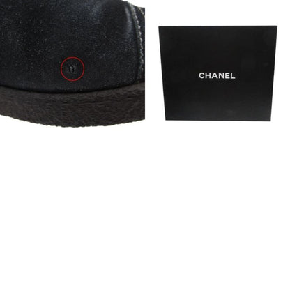 Chanel Boots CC Logo Quilted Shearling Boa Black