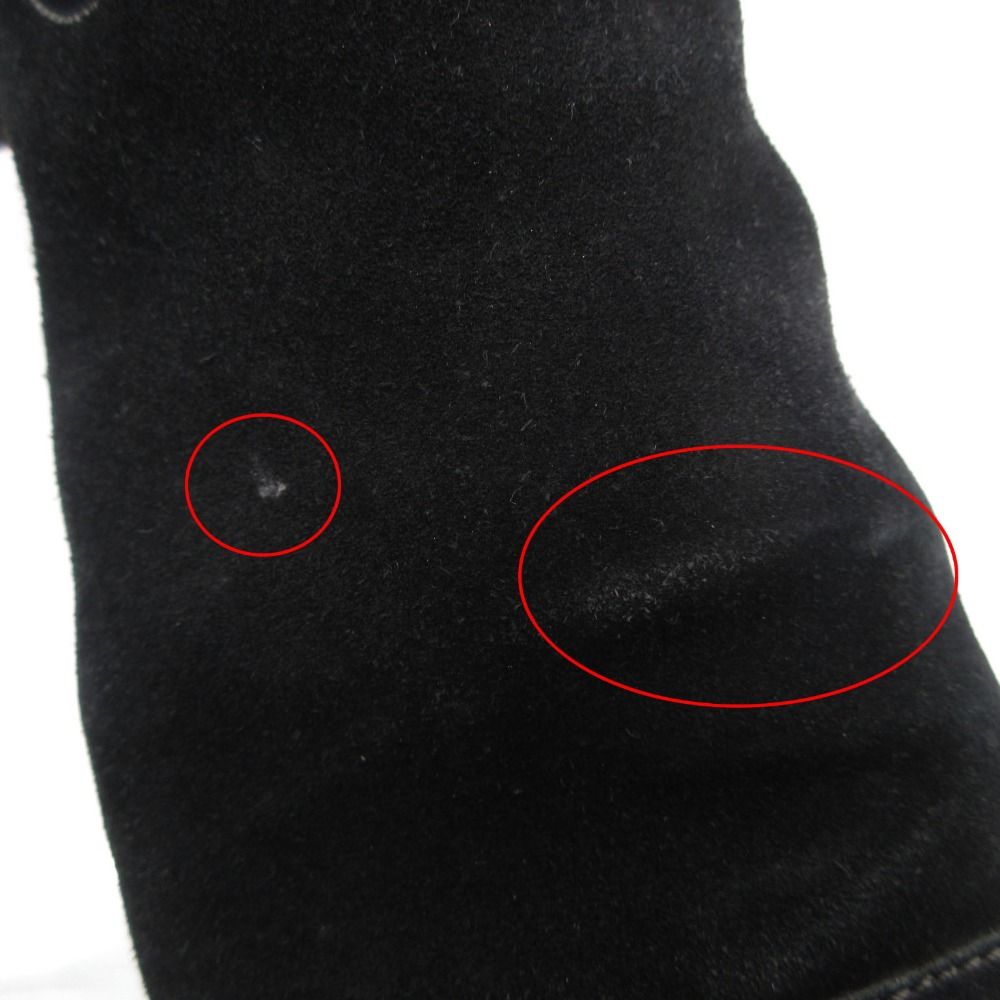 Chanel Boots CC Logo Quilted Shearling Boa Black