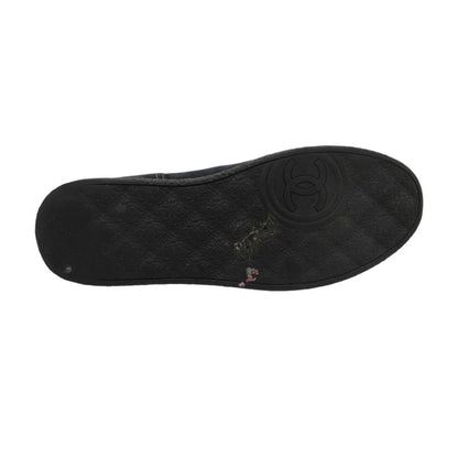 Chanel Boots CC Logo Quilted Shearling Boa Black