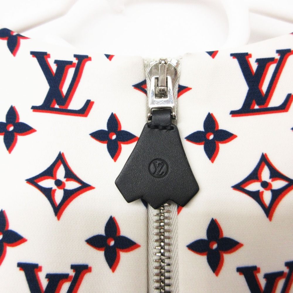 Louis Vuitton Dress Monogram Graphic Leather Trimmed Sleeveless Knee Length