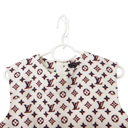 Louis Vuitton Dress Monogram Graphic Leather Trimmed Sleeveless Knee Length
