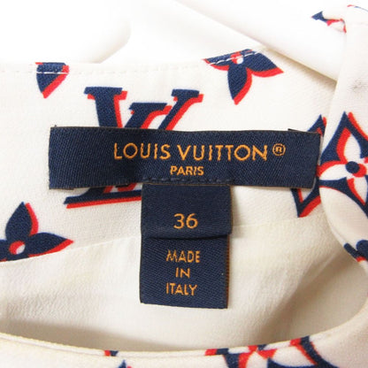 Louis Vuitton Dress Monogram Graphic Leather Trimmed Sleeveless Knee Length