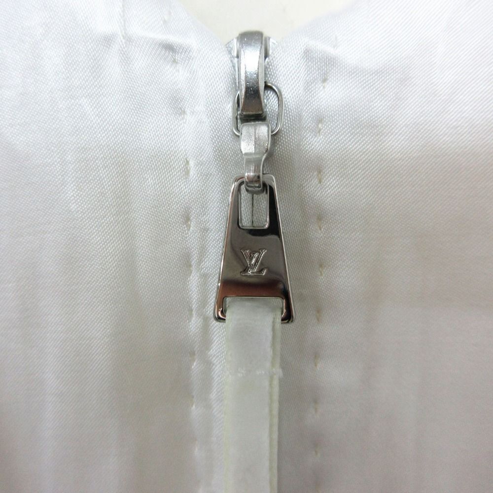 Louis Vuitton Dress Tweed Sleeveless Knee Length White