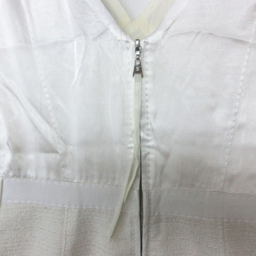 Louis Vuitton Dress Tweed Sleeveless Knee Length White
