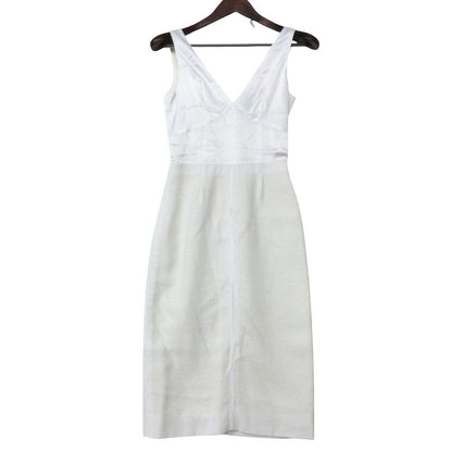 Louis Vuitton Dress Tweed Sleeveless Knee Length White