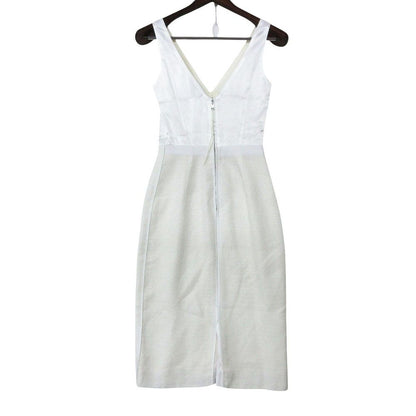 Louis Vuitton Dress Tweed Sleeveless Knee Length White