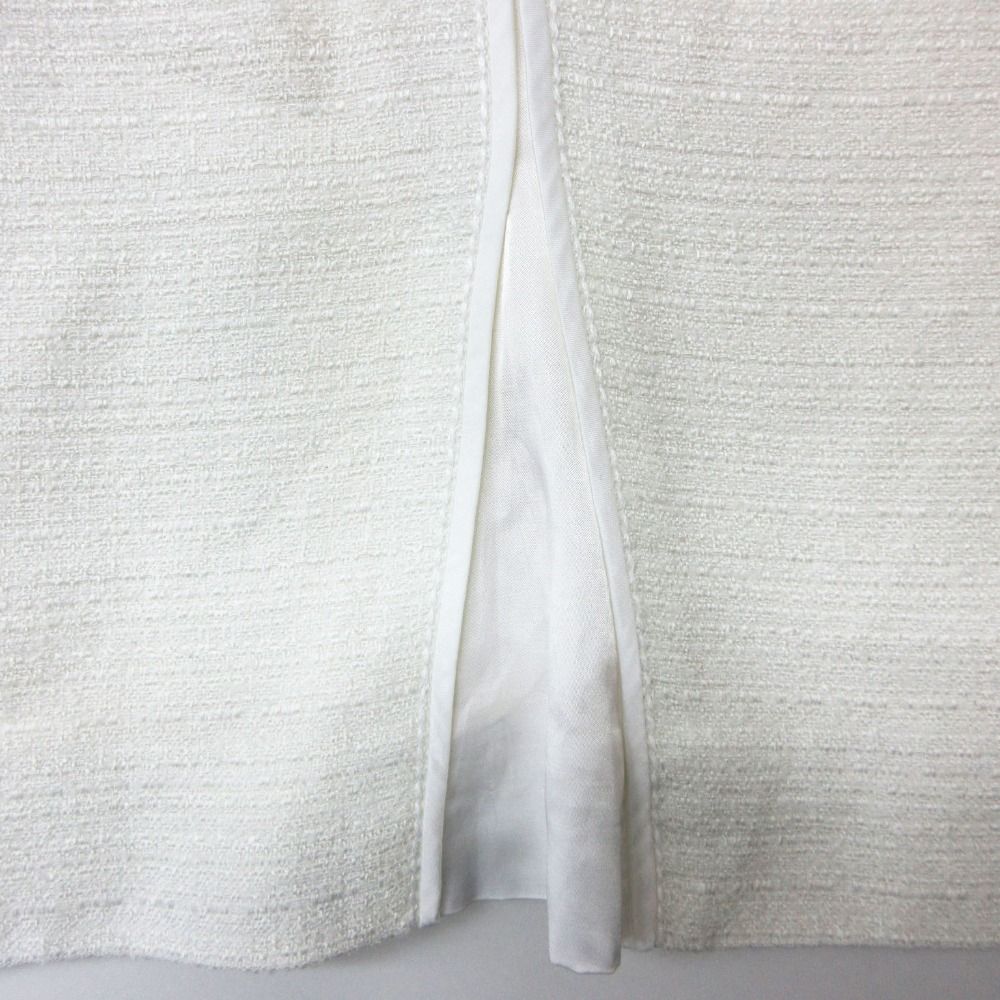 Louis Vuitton Dress Tweed Sleeveless Knee Length White