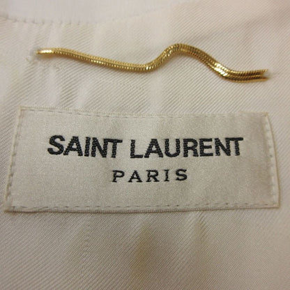 Saint Laurent Paris Dress All Lace Bijou Neck Long Sleeve Knee Length White