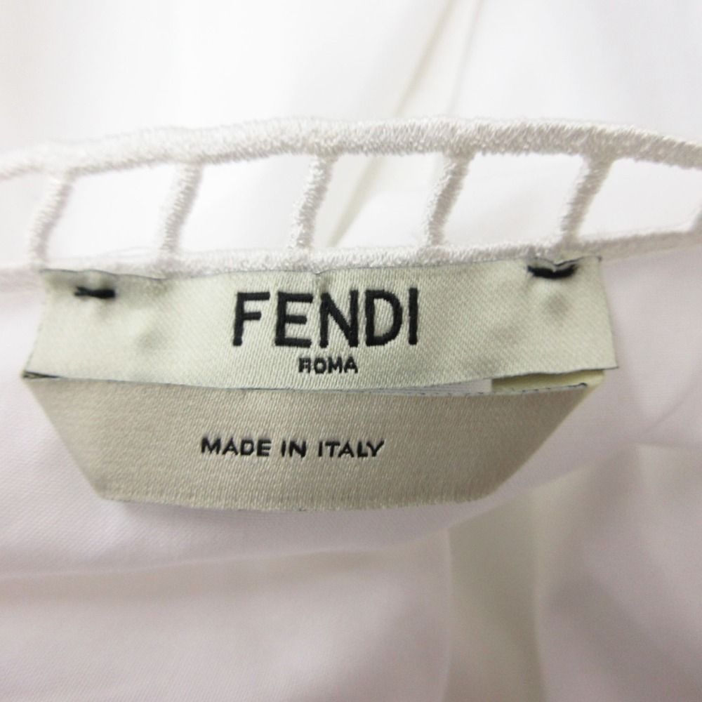 Fendi Dress Flower Lace Decoration Fno Sleeve White