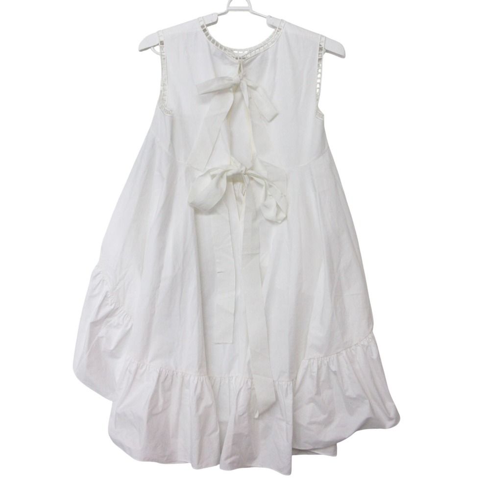 Fendi Dress Flower Lace Decoration Fno Sleeve White