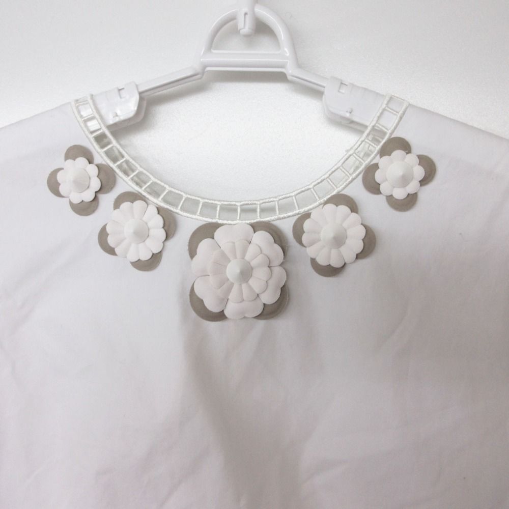 Fendi Dress Flower Lace Decoration Fno Sleeve White