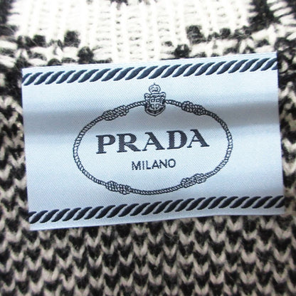 Prada Dress Wool Knit Contrast Sleeveless Knee Length Black