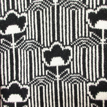 Prada Dress Wool Knit Contrast Sleeveless Knee Length Black