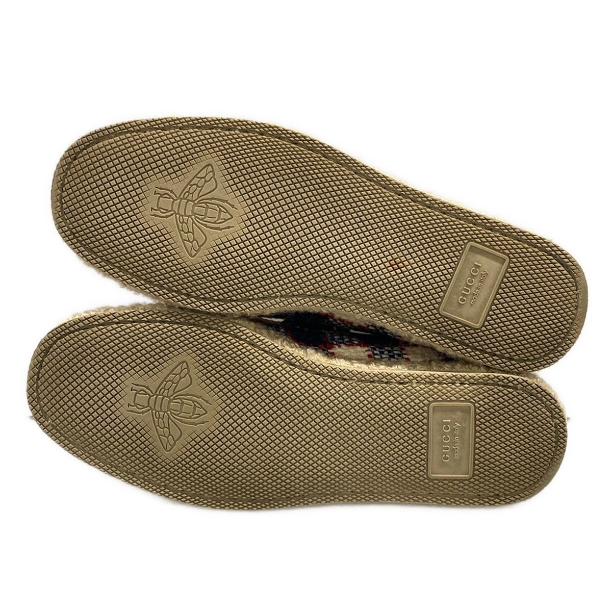 Gucci Flat Shoes 37 Horsebit Tweed Navy White Multi