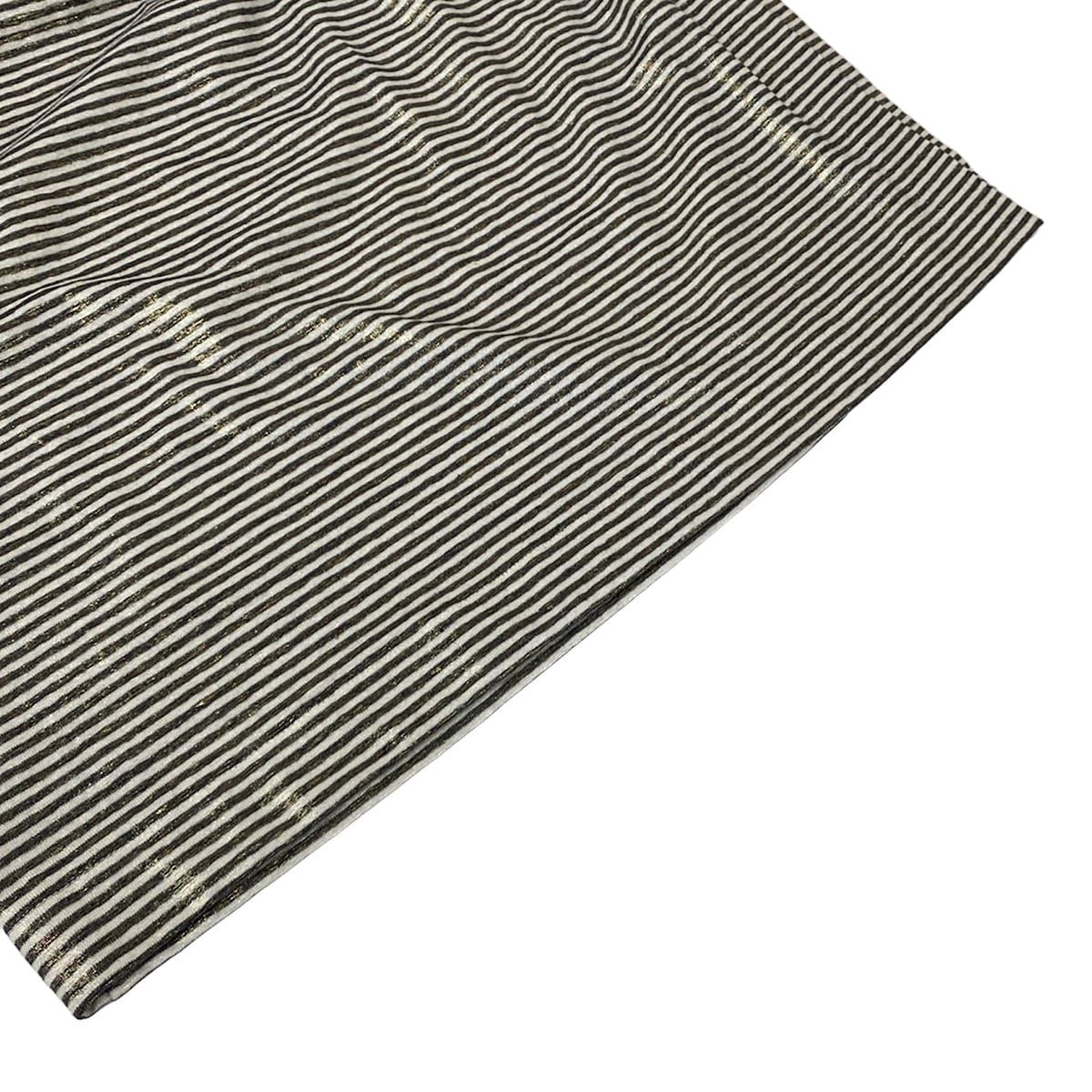 Chanel Long Skirt 38 M White Black Linen Border Lame Cruise