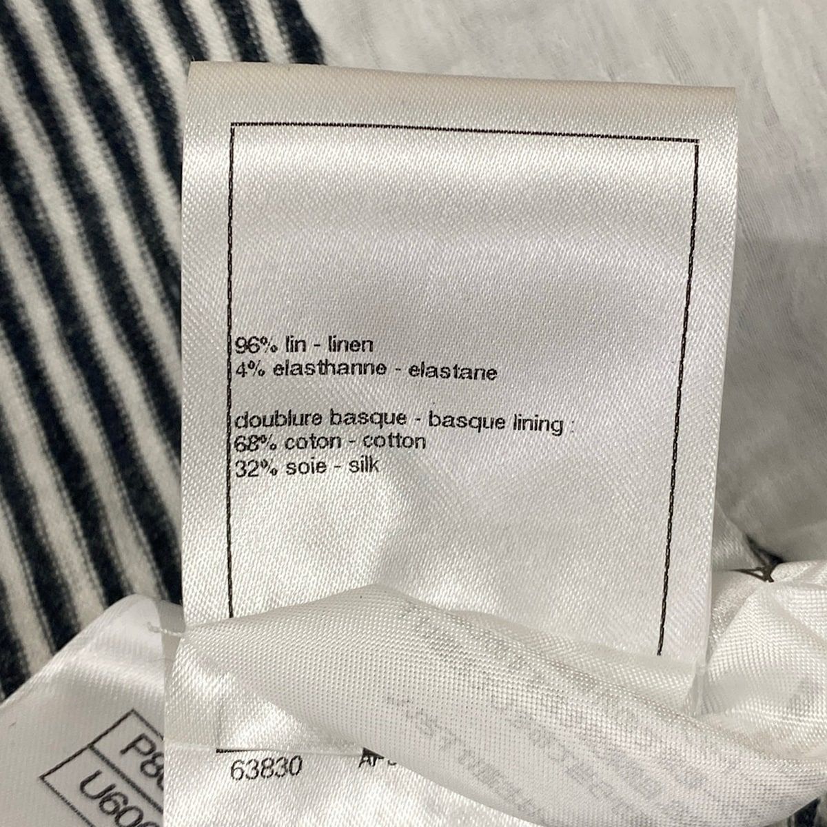 Chanel Long Skirt 38 M White Black Linen Border Lame Cruise
