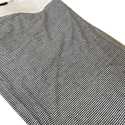 Chanel Long Skirt 38 M White Black Linen Border Lame Cruise
