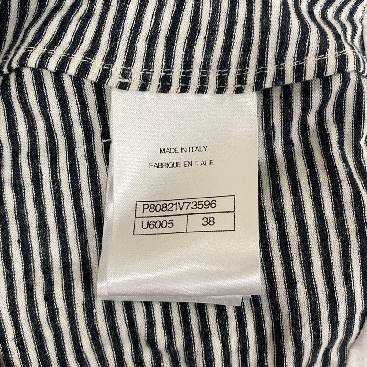 Chanel Long Skirt 38 M White Black Linen Border Lame Cruise