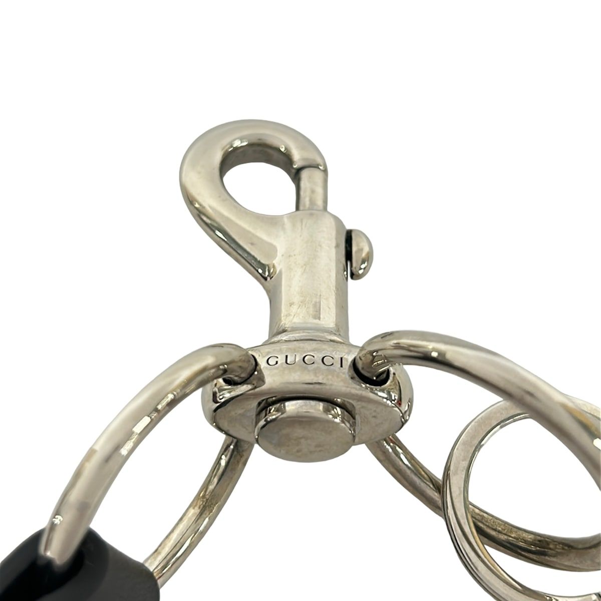 Gucci Key Holder Sherry Black Green Red Leather