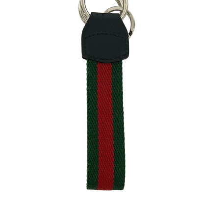 Gucci Key Holder Sherry Black Green Red Leather