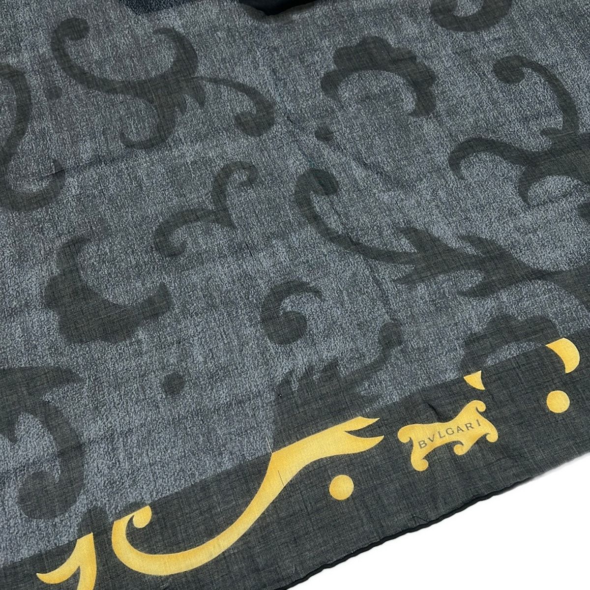 Bvlgari Shawl Black Gold Cashmere Silk Scarf
