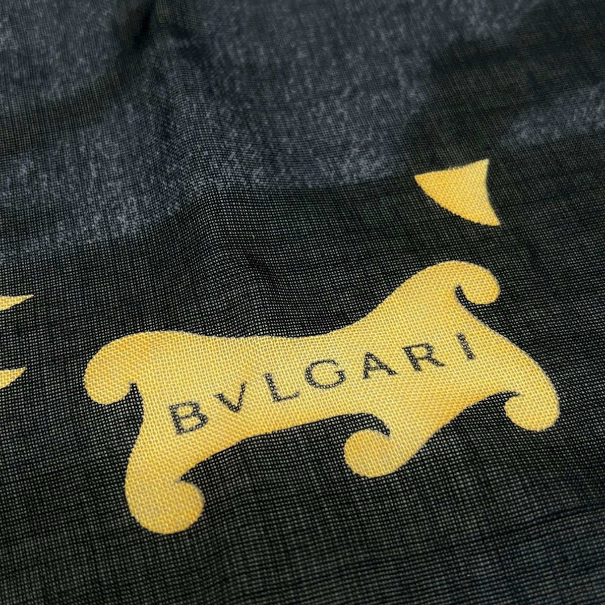 Bvlgari Shawl Black Gold Cashmere Silk Scarf