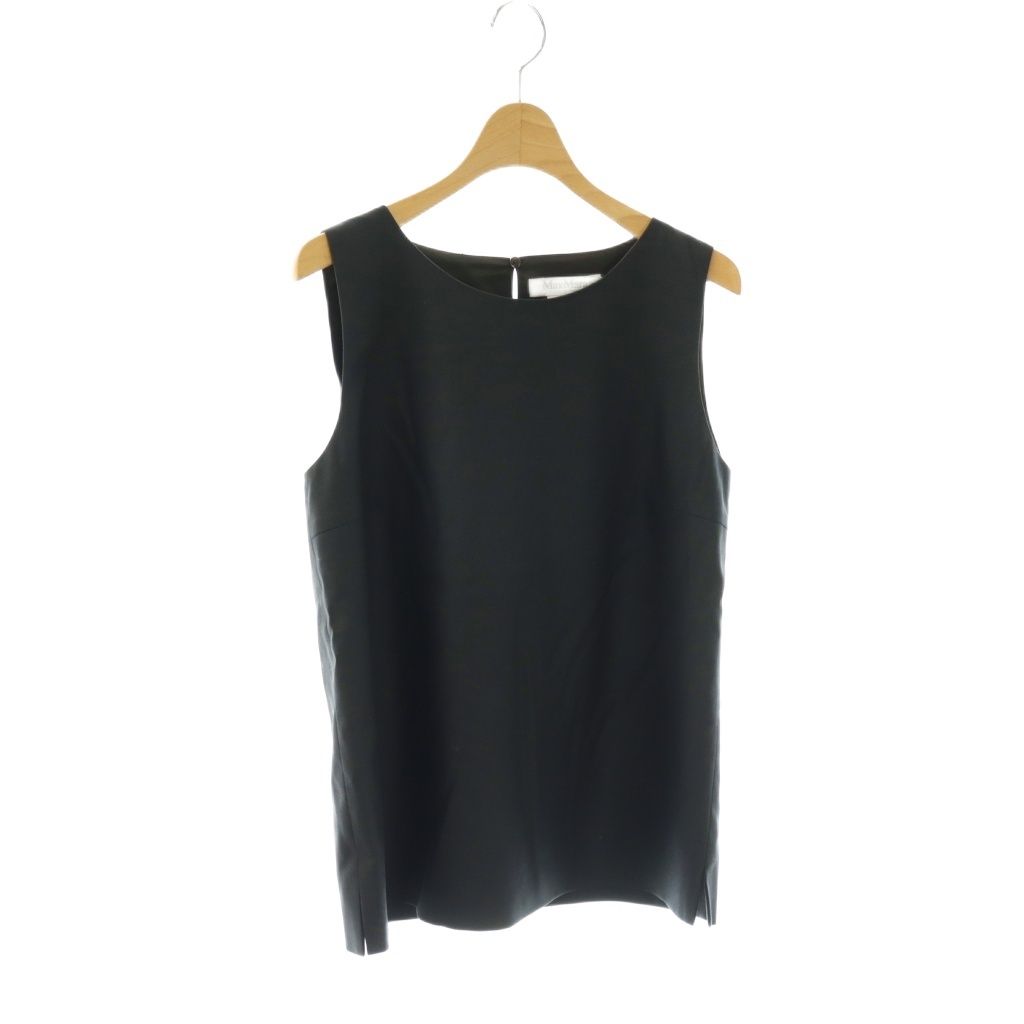 Max Mara White Tag Blouse Sleeveless Wool Silk Blend Black ES