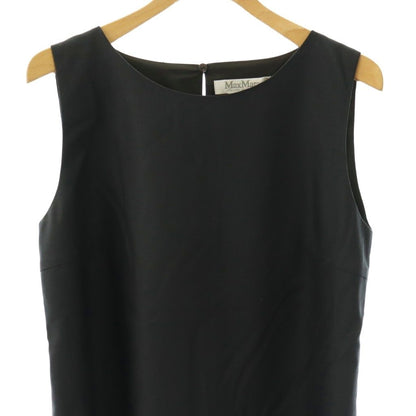 Max Mara White Tag Blouse Sleeveless Wool Silk Blend Black ES