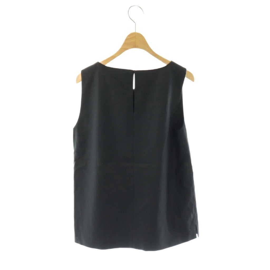 Max Mara White Tag Blouse Sleeveless Wool Silk Blend Black ES