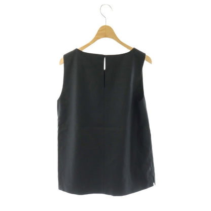 Max Mara White Tag Blouse Sleeveless Wool Silk Blend Black ES