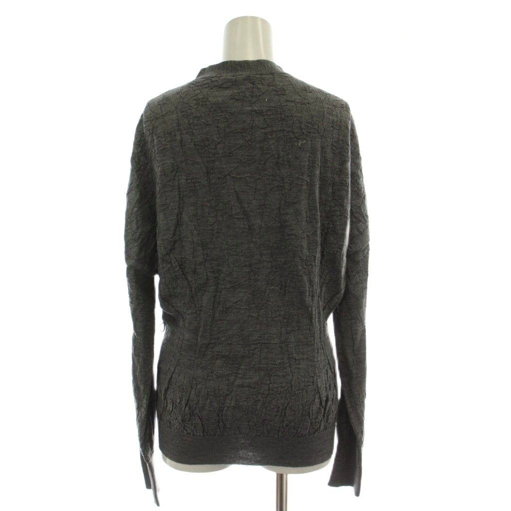 Louis Vuitton Cardigan M Gray Wool Long Sleeve Neck GG