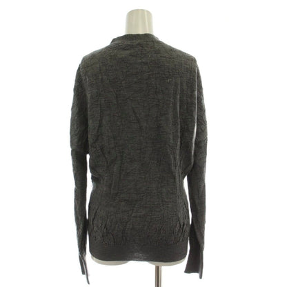 Louis Vuitton Cardigan M Gray Wool Long Sleeve Neck GG