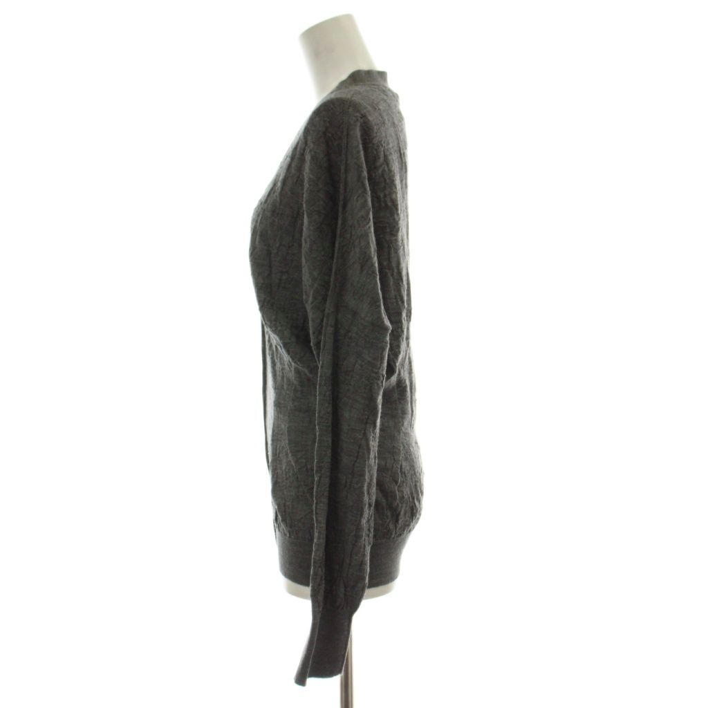 Louis Vuitton Cardigan M Gray Wool Long Sleeve Neck GG