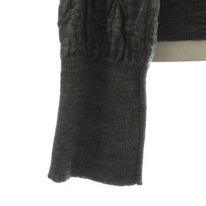 Louis Vuitton Cardigan M Gray Wool Long Sleeve Neck GG