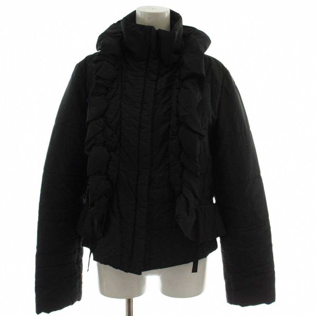 Max Mara Weekend Line Jacket 40 Black Long Sleeve Volume Neck GG