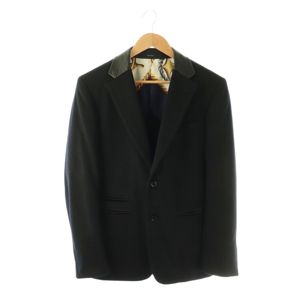 Loro Piana Artisan Coat Star Wool Cashmere Blend Collar Switch L Black