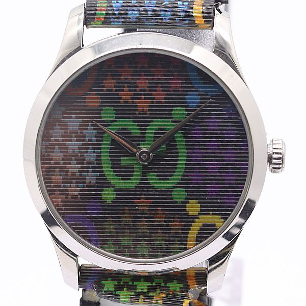 Gucci Timeless Psychedelic 126.4 Quartz Rainbow Black Dial Watch