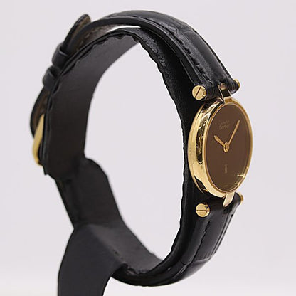 Cartier Must Vandeme Quartz Black Dial Watch